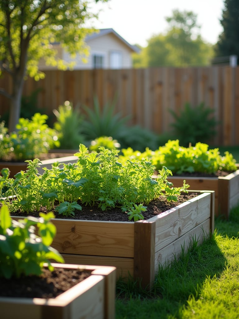 Front yard edible garden with vegetables and herbs