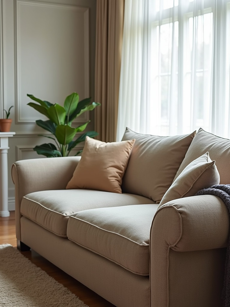 A coastal living room with oversized, comfortable seating for maximum relaxation