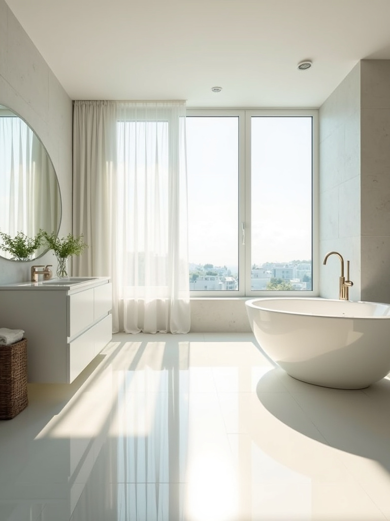 A bathroom scene showcasing plastic coverings protecting surfaces during a renovation.