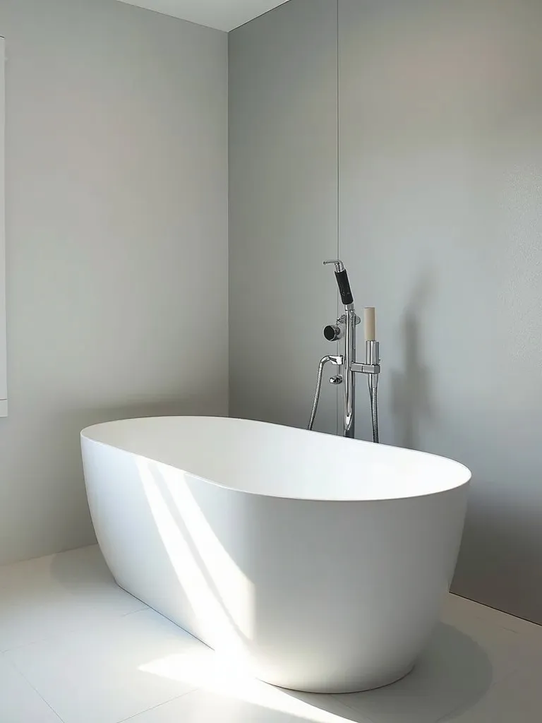 A contemporary bathroom with smart technology for controlling the bathtub