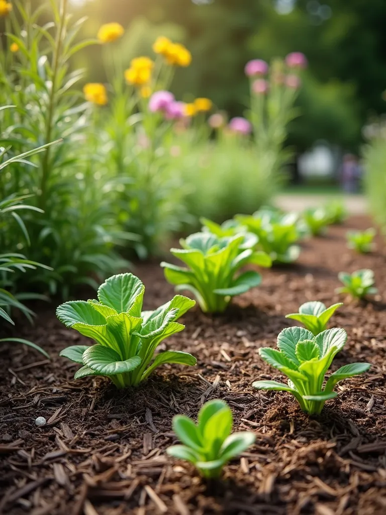 Garden beds transformed with budget-friendly bark mulch and healthy plants.