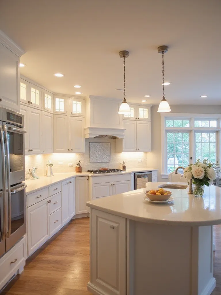 Affordable kitchen lighting ideas: LED strip lights, pendant lights, and track lighting.