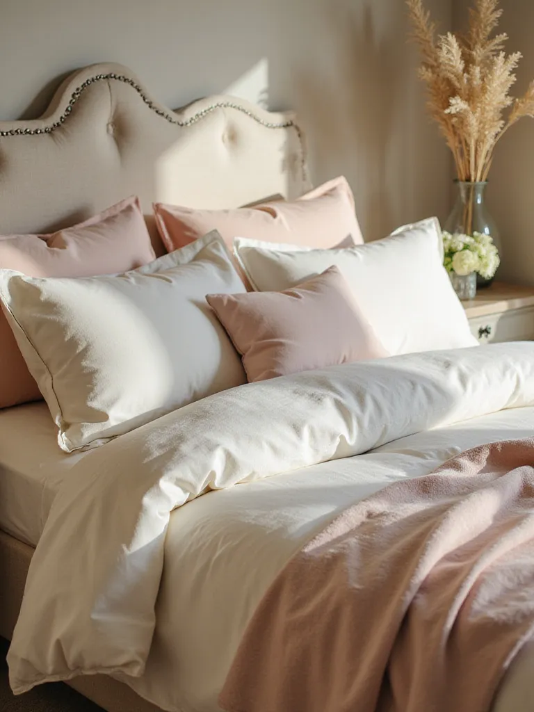 Cozy bedroom with ultra-soft bedding and plush decor