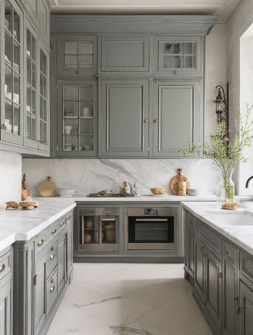 Modern kitchen drawer open to reveal integrated smart charging station with multiple devices charging neatly inside