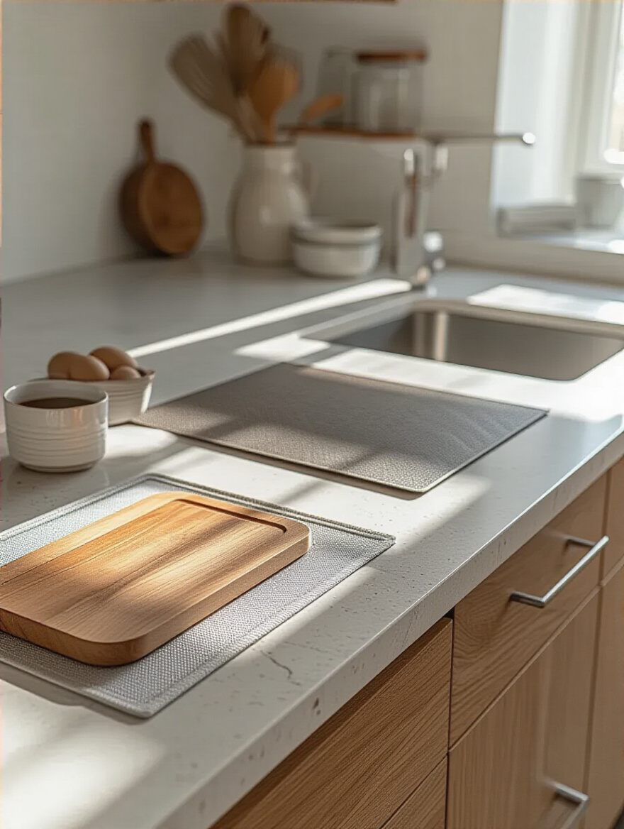 Portrait of a modern kitchen showing wear-protection habits